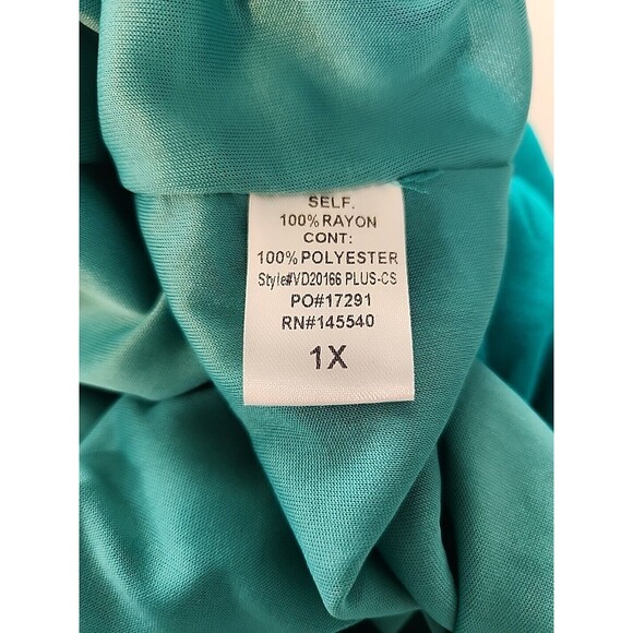 Chicsoul Womans 1X Tiered Dress Knee Length Boho Short Sleeve Empire Waist - Picture 15 of 16